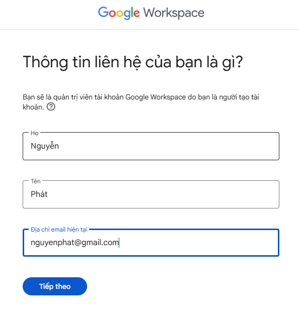 Nhập thông tin liên hệ Nhập thông tin liên hệ