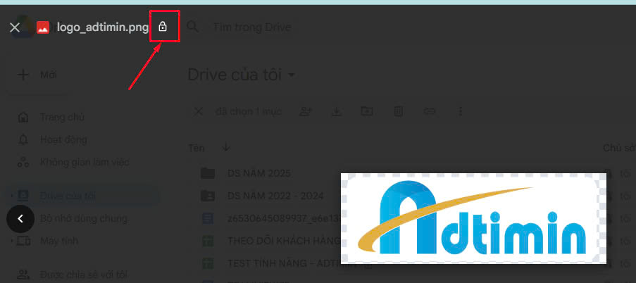 Khóa file trên google drive 